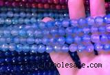 CAA3335 15 inches 8mm faceted round agate beads wholesale