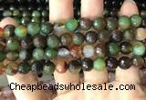 CAA3346 15 inches 8mm faceted round agate beads wholesale