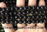 CAA3350 15 inches 8mm faceted round agate beads wholesale