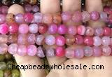 CAA3351 15 inches 8mm faceted round agate beads wholesale