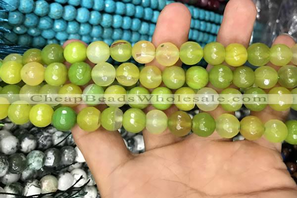 CAA3372 15 inches 10mm faceted round agate beads wholesale