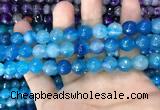 CAA3374 15 inches 10mm faceted round agate beads wholesale