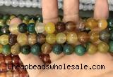 CAA3377 15 inches 10mm faceted round agate beads wholesale