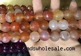 CAA3422 15 inches 14mm faceted round agate beads wholesale