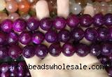 CAA3426 15 inches 14mm faceted round agate beads wholesale