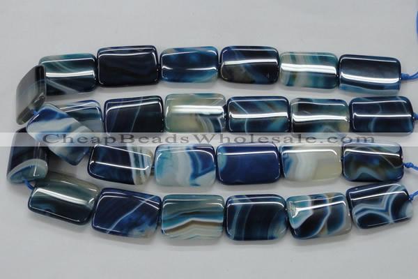 CAA343 15.5 inches 22*30mm rectangle blue line agate beads