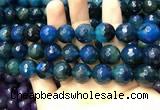 CAA3436 15 inches 14mm faceted round agate beads wholesale