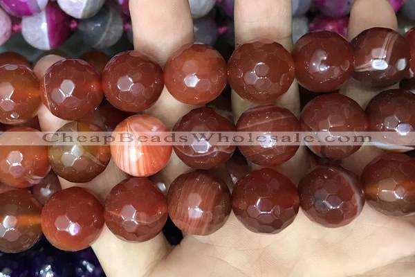 CAA3449 15 inches 16mm faceted round agate beads wholesale