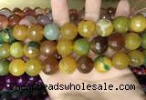 CAA3450 15 inches 16mm faceted round agate beads wholesale