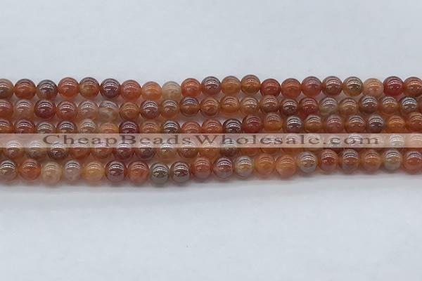 CAA3500 15.5 inches 4mm round AB-color fire agate beads wholesale