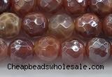 CAA3509 15.5 inches 6mm faceted round AB-color fire agate beads