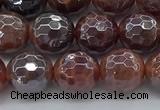 CAA3510 15.5 inches 8mm faceted round AB-color fire agate beads