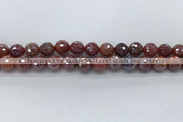 CAA3511 15.5 inches 10mm faceted round AB-color fire agate beads