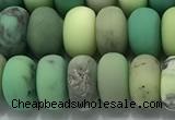 CAA3524 15.5 inches 6*10mm rondelle matte grass agate beads wholesale