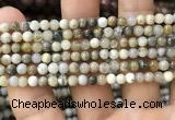 CAA3581 15.5 inches 4mm round ocean fossil agate beads wholesale