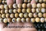 CAA3604 15.5 inches 10mm round yellow crazy lace agate beads