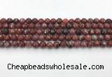 CAA3628 15.5 inches 4mm faceted round Portuguese agate beads