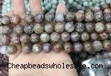 CAA3636 15.5 inches 4mm round flower agate beads wholesale