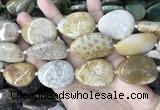 CAA3724 25*35mm - 30*40mm freeform chrysanthemum agate beads