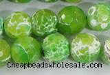 CAA373 15.5 inches 14mm faceted round fire crackle agate beads