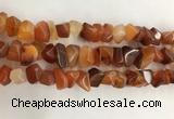 CAA3808 15.5 inches 10*14mm - 12*16mm faceted nuggets red agate beads