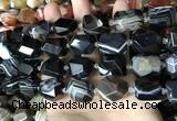 CAA3824 13*17mm - 18*22mm faceted nuggets line agate beads