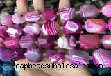 CAA3826 13*17mm - 18*22mm faceted nuggets line agate beads