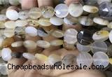 CAA3831 15.5 inches 12mm faceted coin montana agate beads