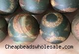 CAA3926 15 inches 12mm round tibetan agate beads wholesale