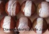 CAA3931 15 inches 8mm round tibetan agate beads wholesale