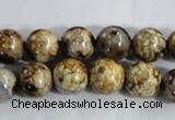 CAA395 15.5 inches 12mm round fire crackle agate beads wholesale