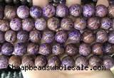 CAA4005 15.5 inches 14mm round purple crazy lace agate beads