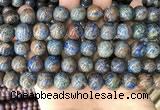 CAA4012 15.5 inches 12mm round blue crazy lace agate beads