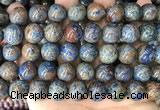 CAA4014 15.5 inches 16mm round blue crazy lace agate beads