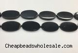 CAA4070 15.5 inches 30*50mm oval black agate gemstone beads