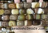 CAA4155 15.5 inches 15*20mm drum line agate beads wholesale