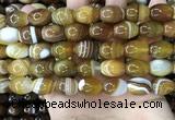 CAA4160 15.5 inches 12*16mm rice line agate beads wholesale