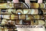 CAA4183 15.5 inches 15*20mm tube line agate beads wholesale