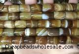 CAA4186 15.5 inches 10*14mm drum line agate gemstone beads