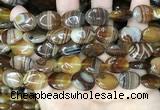 CAA4213 15.5 inches 13*18mm oval line agate beads wholesale