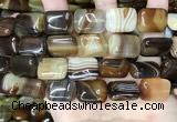 CAA4227 15.5 inches 15*20mm rectangle line agate beads wholesale