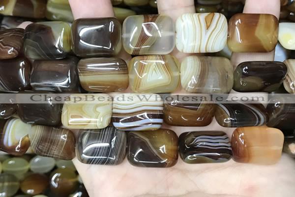 CAA4227 15.5 inches 15*20mm rectangle line agate beads wholesale