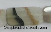 CAA424 15.5 inches 20*40mm faceted rectangle agate druzy geode beads