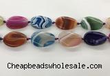 CAA4303 15.5 inches 25*35mm twisted oval line agate beads