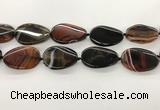 CAA4305 15.5 inches 30*40mm twisted oval line agate beads