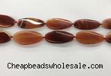 CAA4311 15.5 inches 25*50mm twisted oval line agate beads