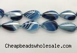 CAA4321 15.5 inches 30*40mm twisted oval line agate beads