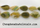 CAA4322 15.5 inches 30*40mm twisted oval line agate beads