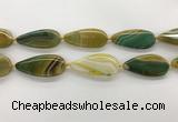 CAA4326 15.5 inches 25*50mm flat teardrop line agate beads