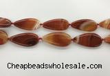 CAA4330 15.5 inches 25*50mm flat teardrop line agate beads